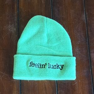 Feelin' Lucky Knit Beanie - Neon Green